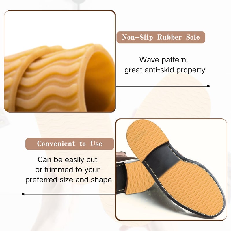EACOZY Rubber Soles for Bottom of Shoes, Rubber Shoe Sole Replacement, 4mm Thick - Image 3